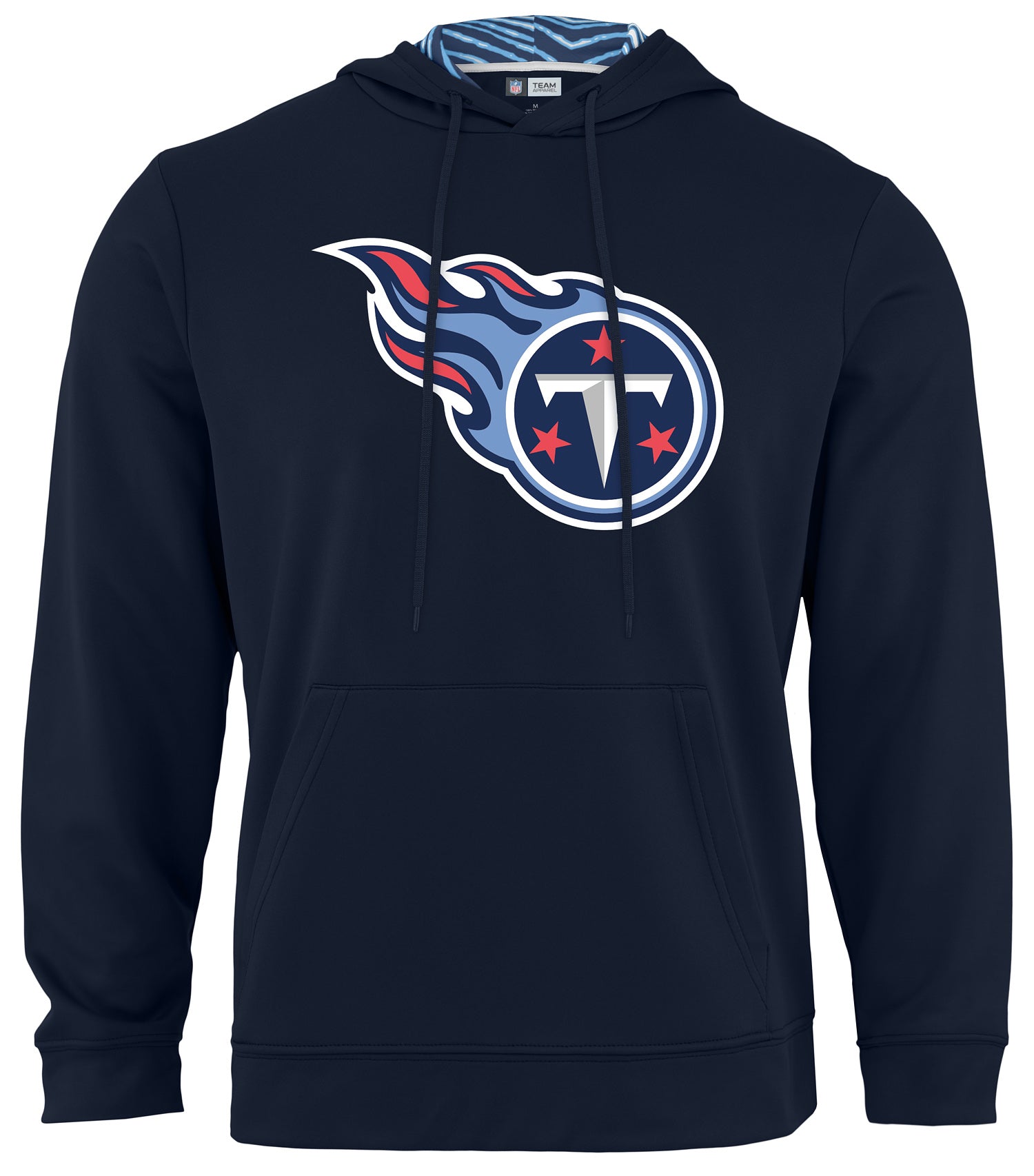 Zubaz NFL Men's Tennessee Titans Team Color Primary Logo With Zebra Hood Liner - Official NFL Titans Zubaz Apparel (1 of 2)