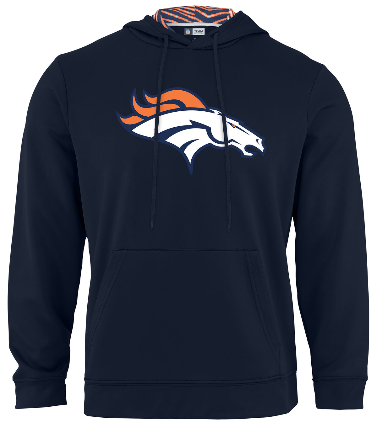 Zubaz NFL Men's Denver Broncos Team Color Primary Logo With Zebra Hood Liner - Official NFL Broncos Zubaz Apparel (1 of 2)