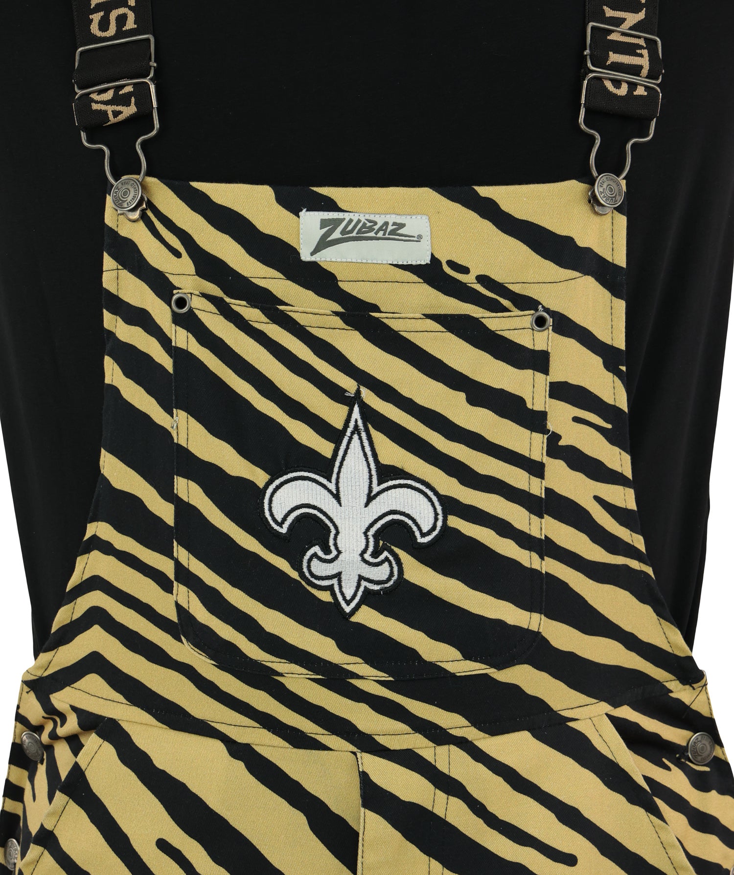 Zubaz NFL Unisex Zebra Lightweight Bib, New Orleans Saints