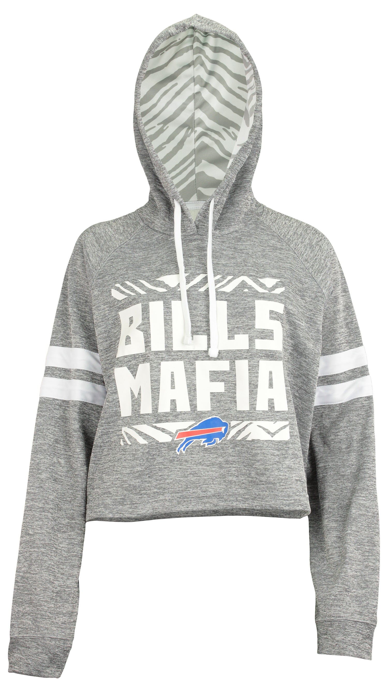 Zubaz NFL Women's Buffalo Bills Hooded Crop Top - Official NFL Bills Zubaz Apparel (1 of 4)