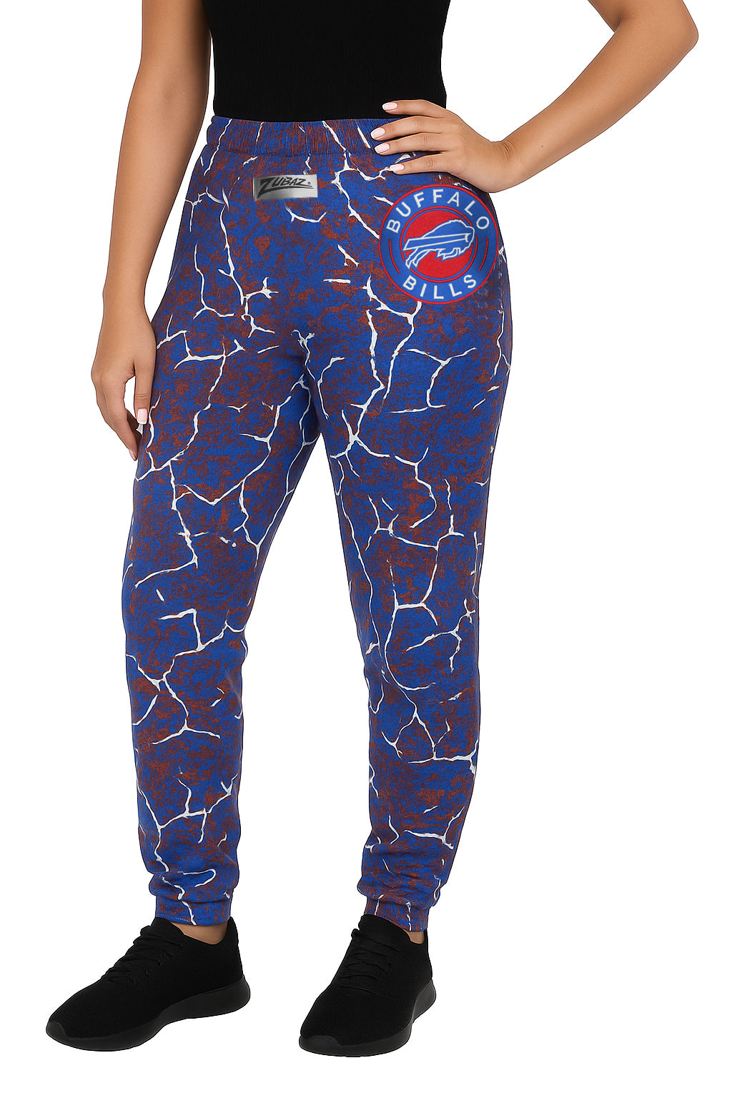 Zubaz NFL Adult Unisex Z88 Embroidered Marble TMC Pants, Buffalo Bills