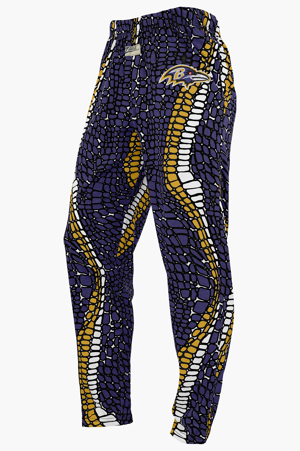 Zubaz NFL Adult Unisex Z88 Embroidered Gator 3 Color Pants, Baltimore