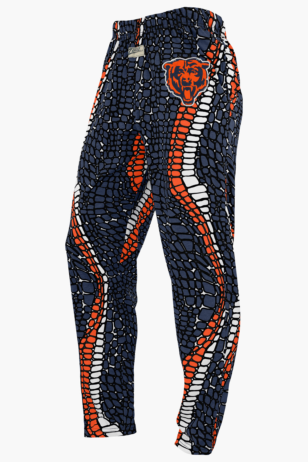 Zubaz NFL Adult Unisex Z88 Embroidered Gator 3 Color Pants, Chicago Be