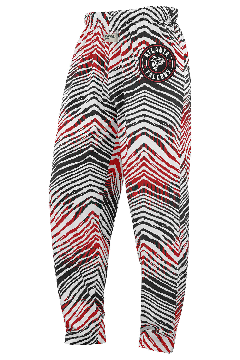 Zubaz NFL Adult Unisex Z88 Embroidered Zebra Ombre TMC Pants, Atlanta