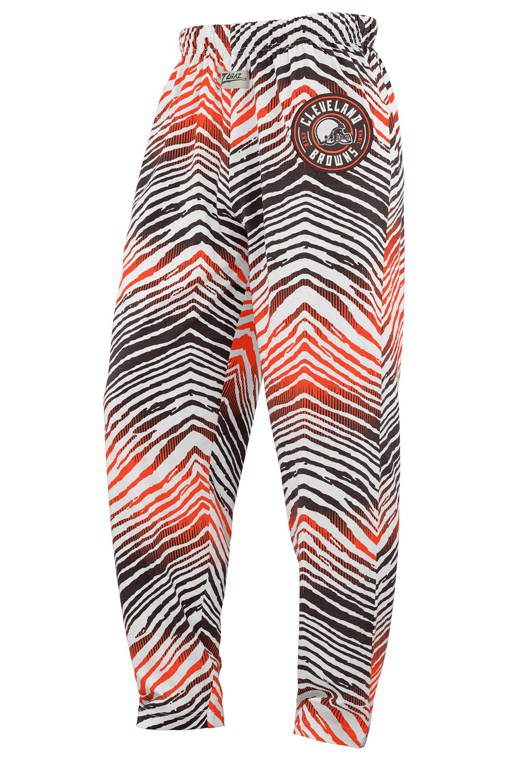 Zubaz NFL Adult Unisex Z88 Embroidered Zebra Ombre TMC Pants, Clevelan