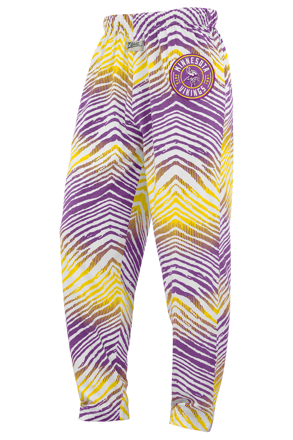 Zubaz NFL Adult Unisex Z88 Embroidered Zebra Ombre TMC Pants, Minnesota Vikings
