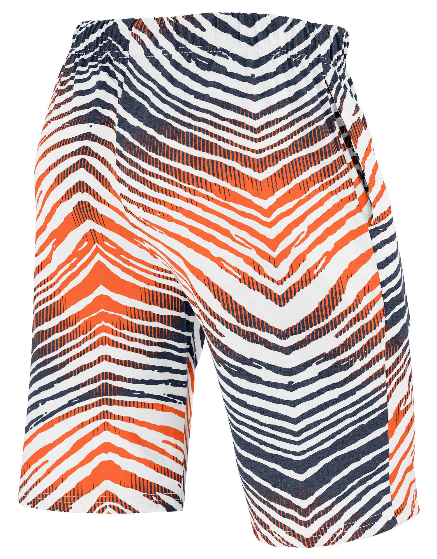 Zubaz NFL Adult Unisex Z88 Embroidered Zebra Ombre TMC Shorts, Chicago Bears