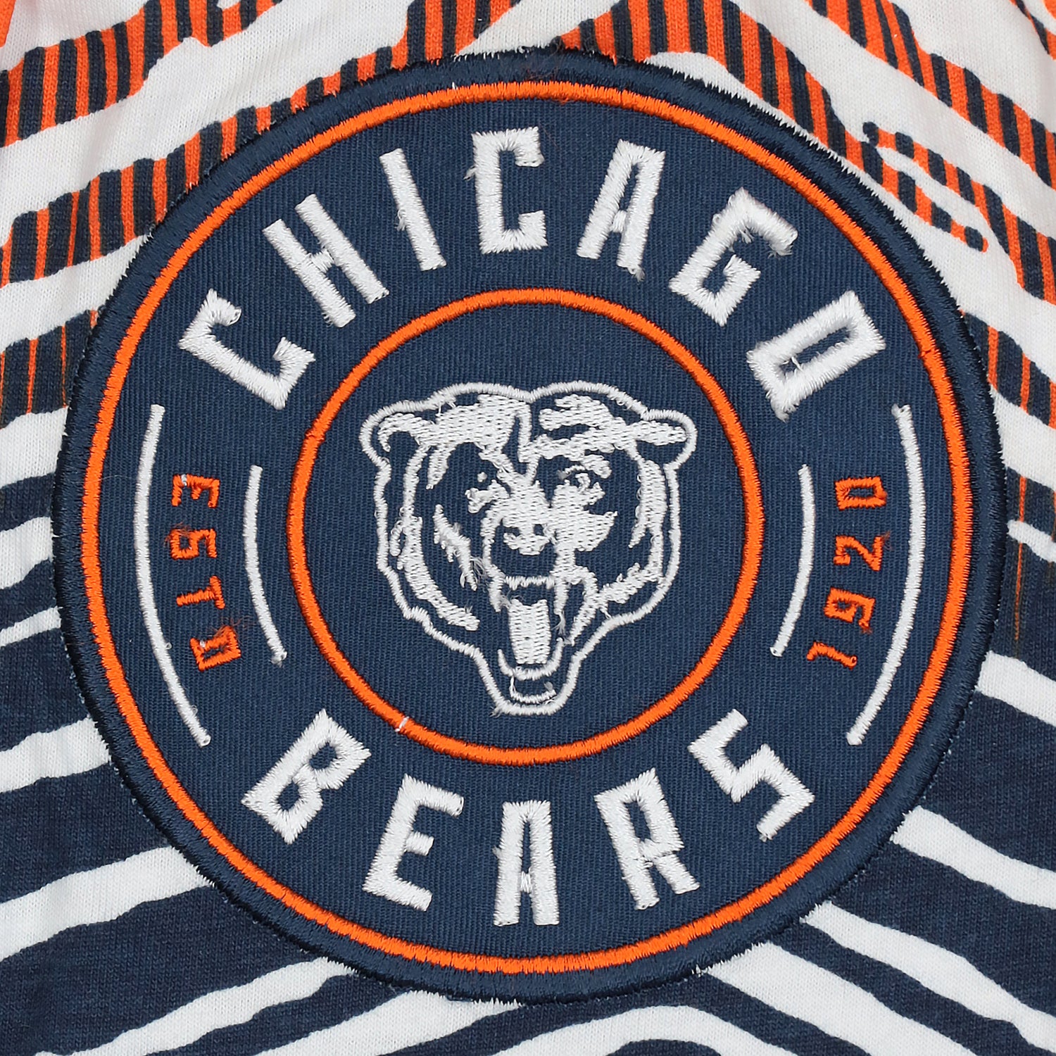 Zubaz NFL Adult Unisex Z88 Embroidered Zebra Ombre TMC Shorts, Chicago Bears