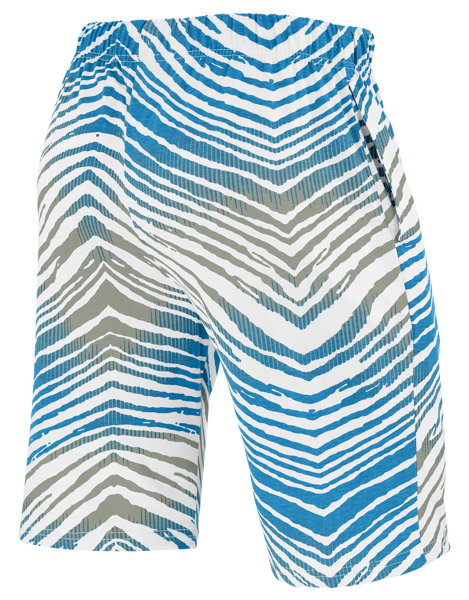 Zubaz NFL Adult Unisex Z88 Embroidered Zebra Ombre TMC Shorts, Detroit Lions