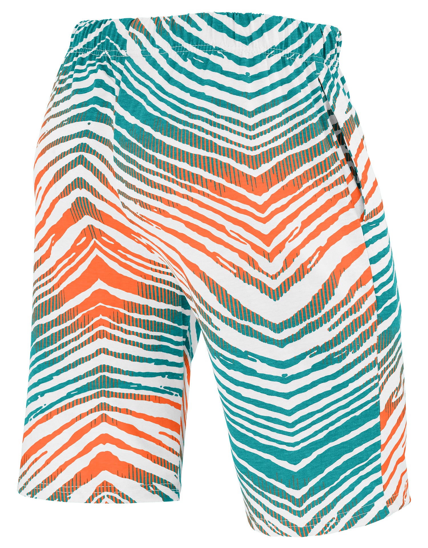 Zubaz NFL Adult Unisex Z88 Embroidered Zebra Ombre TMC Shorts, Miami Dolphins