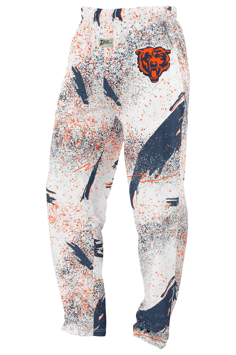 Zubaz NFL Adult Unisex Z88 Embroidered Confetti 3 Color Pants, Chicago