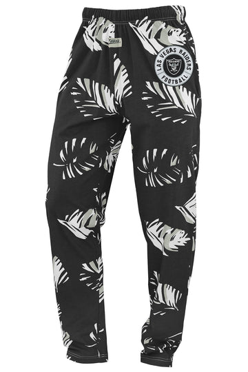Zubaz NFL Adult Unisex Z88 Embroidered Leaf 3 Color Pants, Las Vegas Raiders