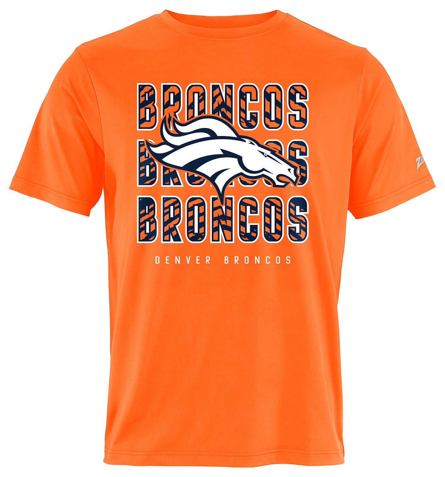 Zubaz NFL Men's Repeat Play Alternate Team Color Short Sleeve T-Shirt, Denver Broncos