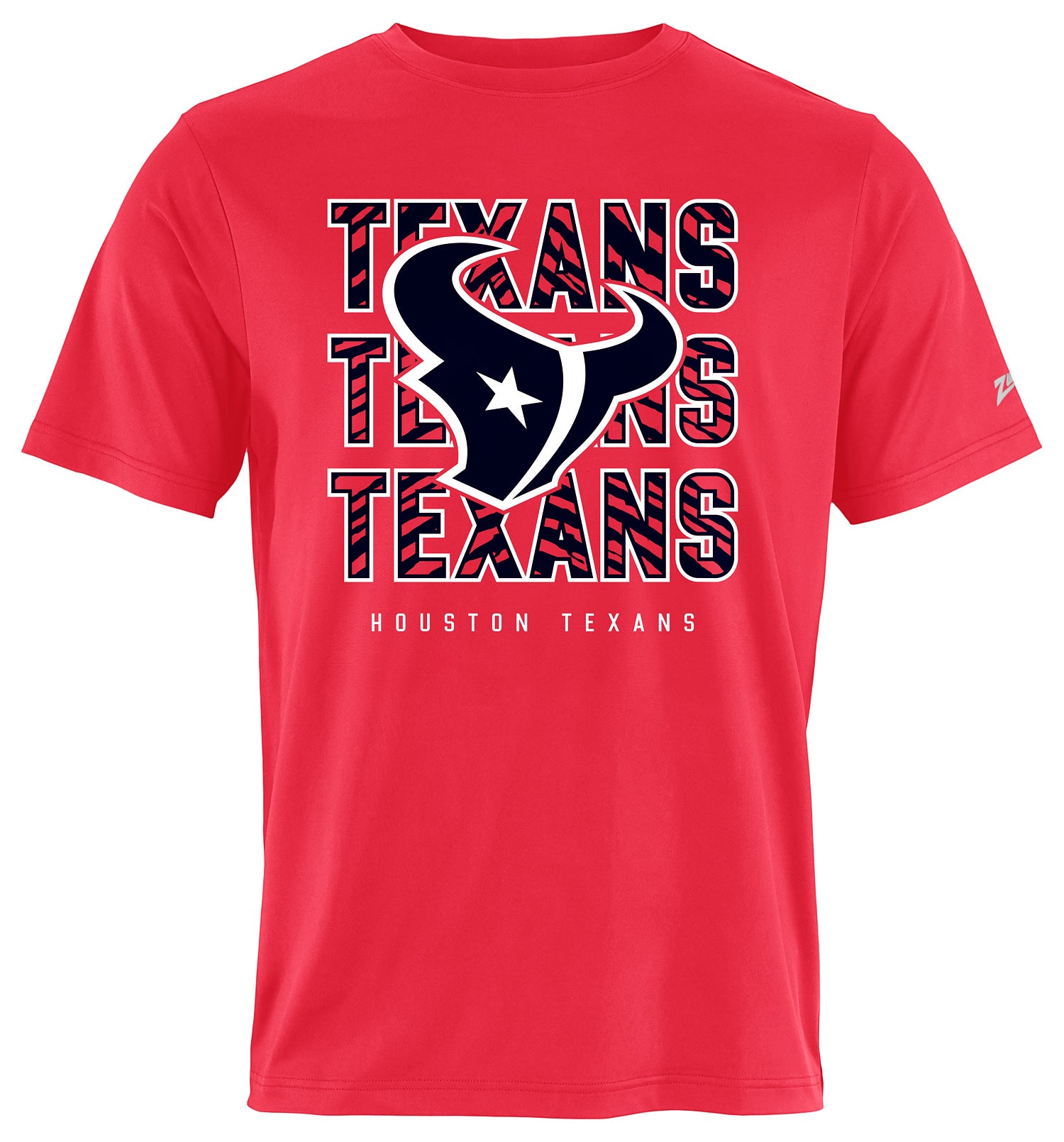 Zubaz NFL Men's Repeat Play Alternate Team Color Short Sleeve T-Shirt, Houston Texans