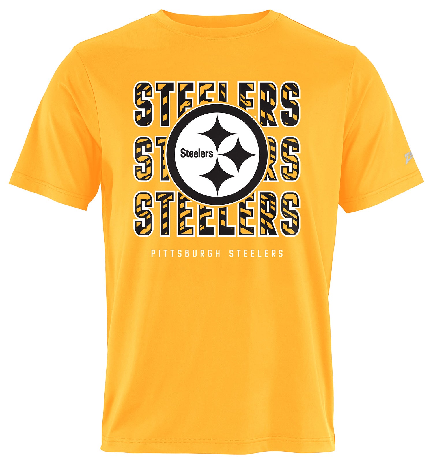 Zubaz NFL Men's Repeat Play Alternate Team Color Short Sleeve T-Shirt, Pittsburgh Steelers