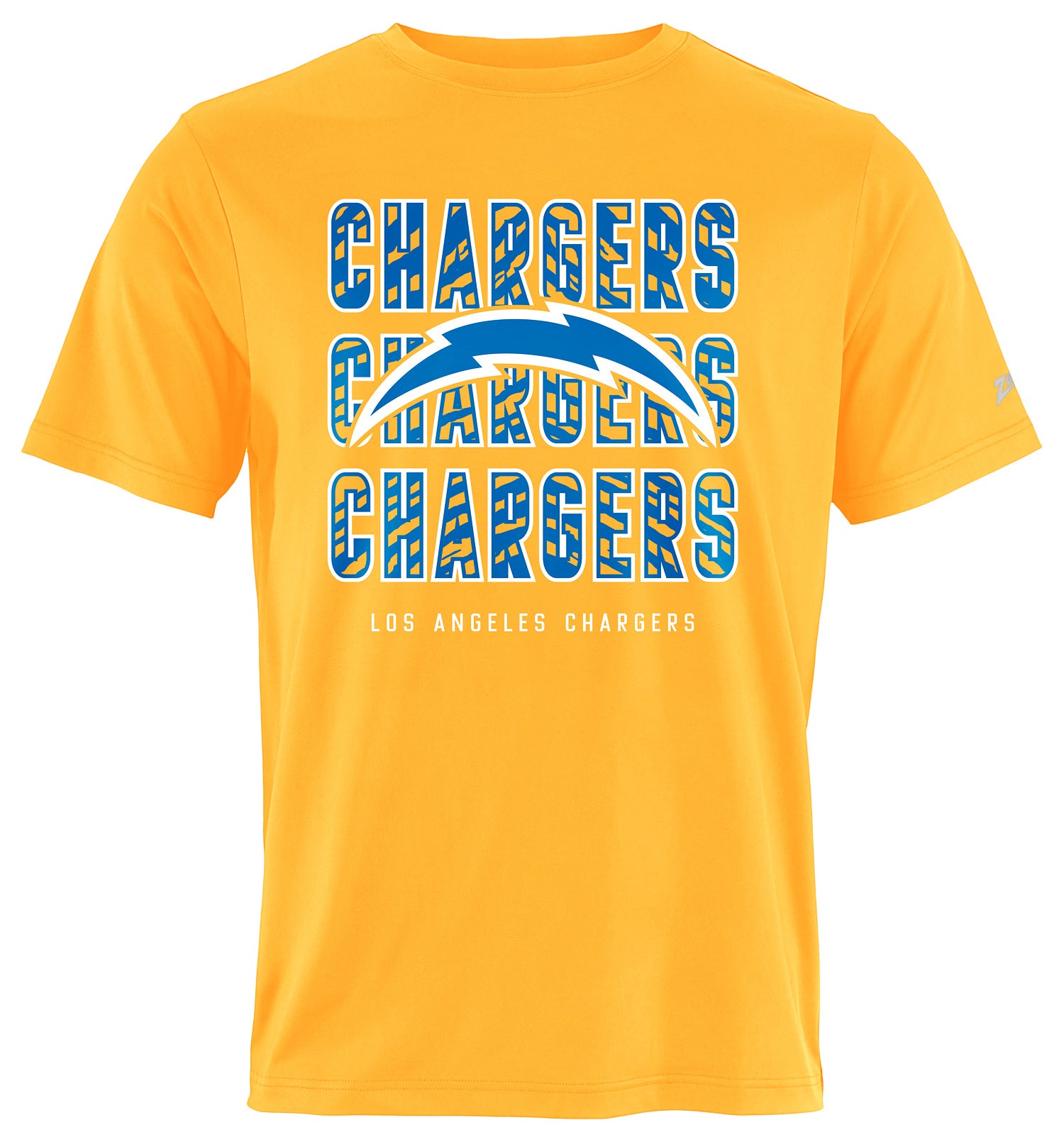 Zubaz NFL Men's Repeat Play Alternate Team Color Short Sleeve T-Shirt, Los Angeles Chargers