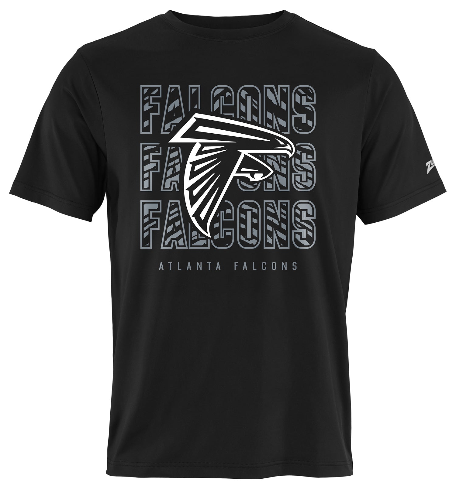 Zubaz NFL Men's Repeat Play Black Short Sleeve T-Shirt, Atlanta Falcons