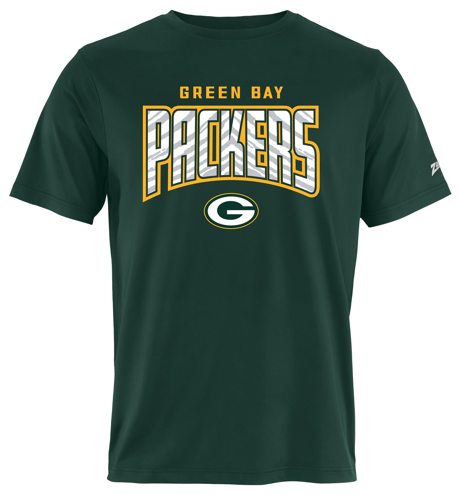 Zubaz NFL Men's Hail Mary Primary Team Color Short Sleeve T-Shirt, Green Bay Packers