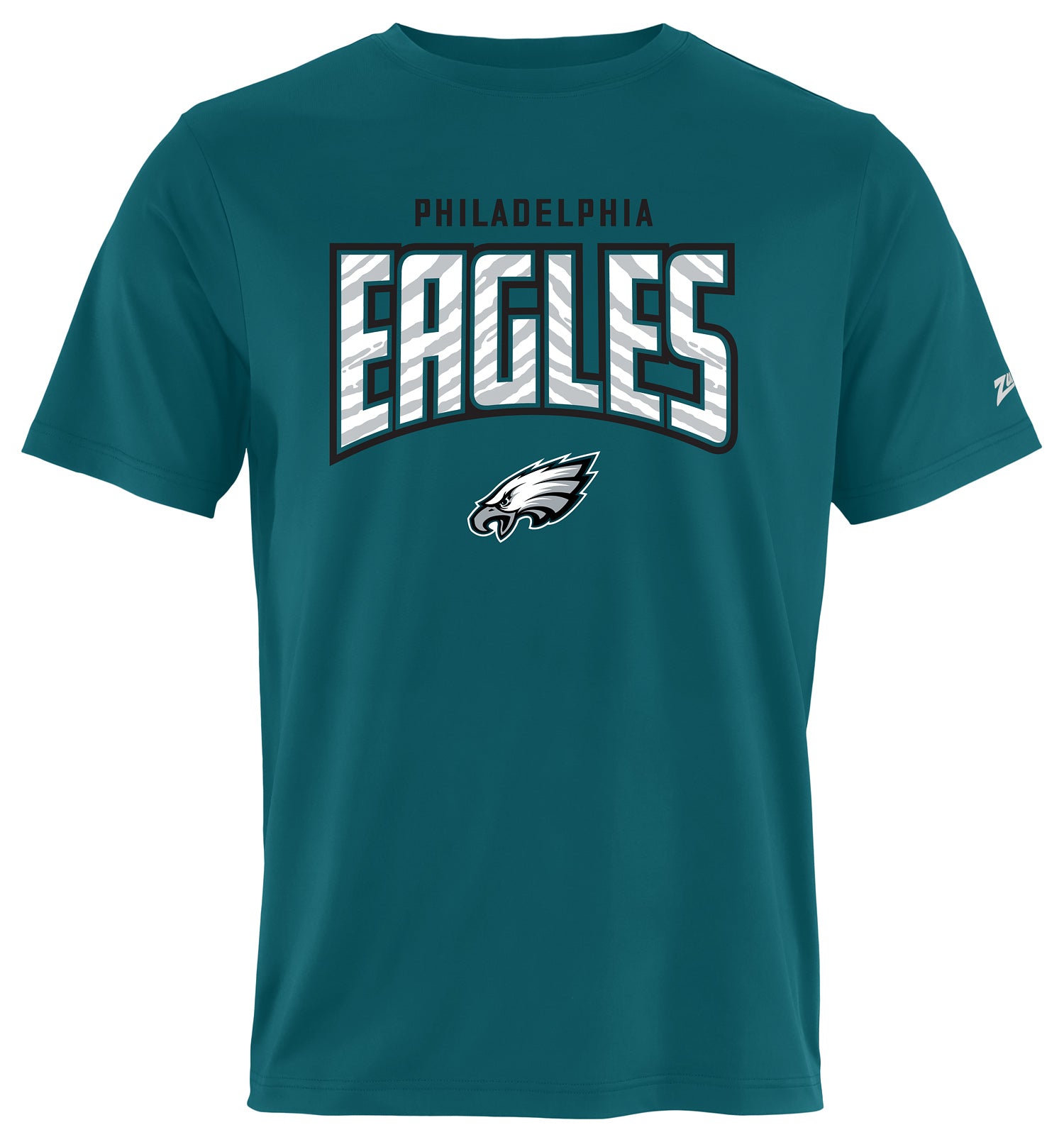 Zubaz NFL Men's Hail Mary Primary Team Color Short Sleeve T-Shirt, Philadelphia Eagles