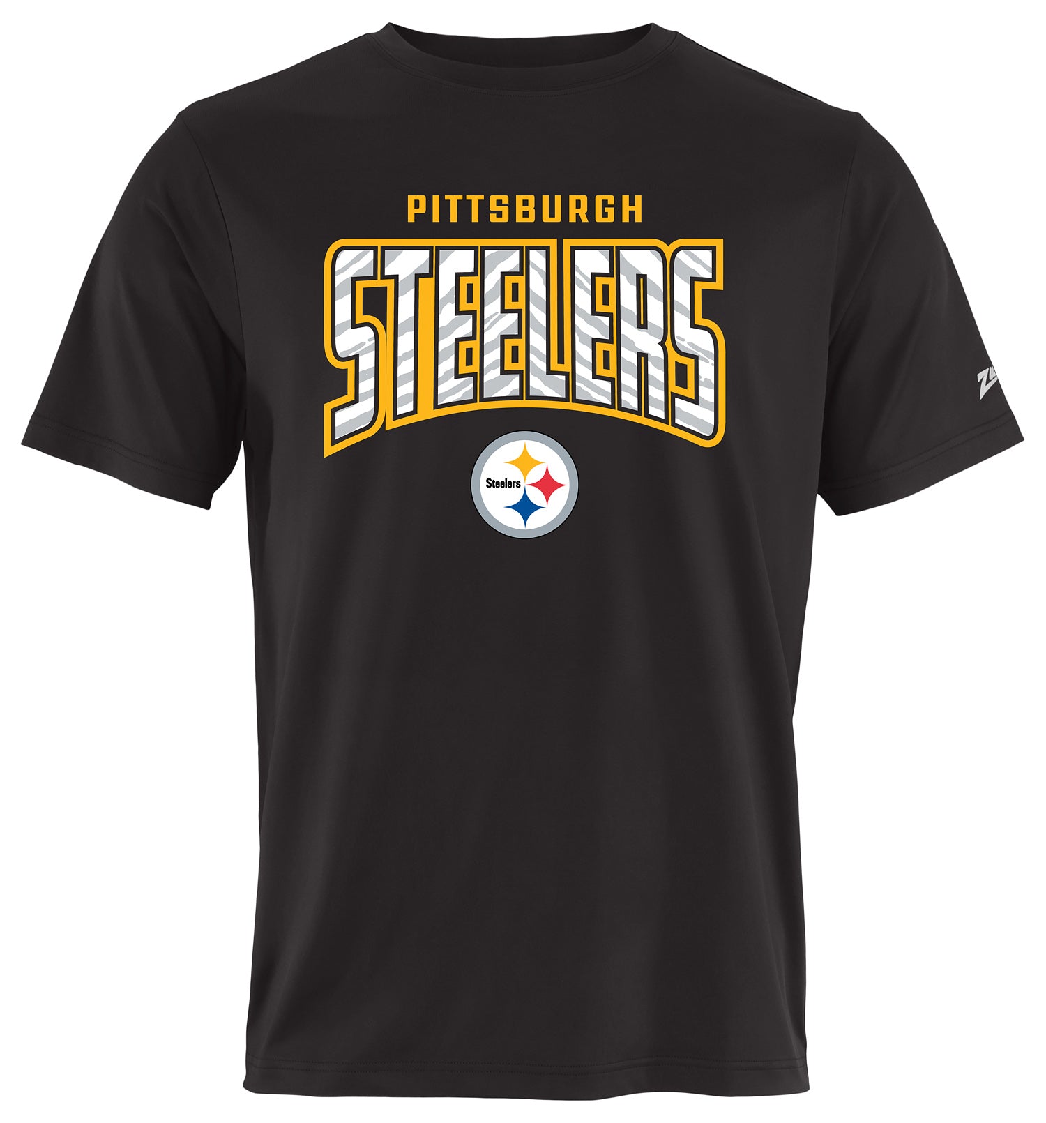 Zubaz NFL Men's Hail Mary Primary Team Color Short Sleeve T-Shirt, Pittsburgh Steelers