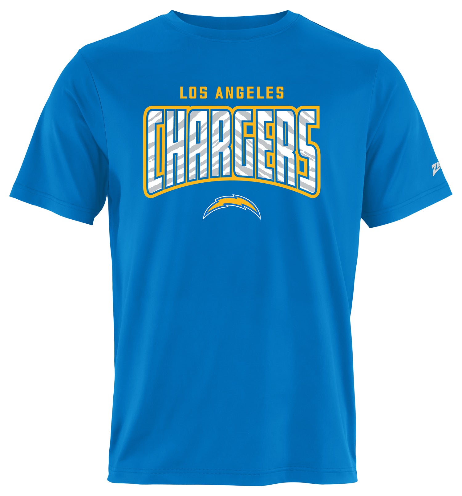 Zubaz NFL Men's Hail Mary Primary Team Color Short Sleeve T-Shirt, Los Angeles Chargers