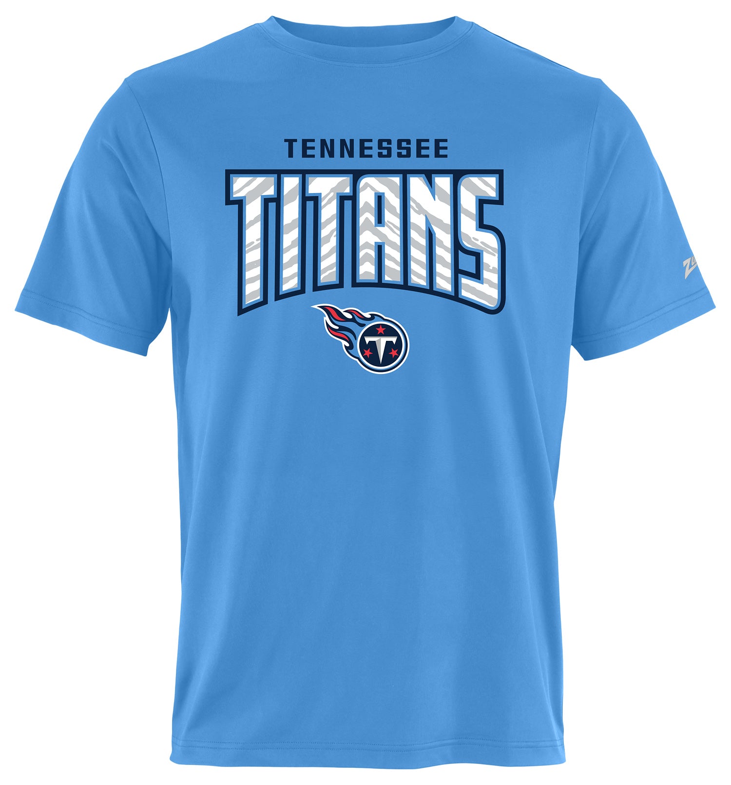 Zubaz NFL Men's Hail Mary Primary Team Color Short Sleeve T-Shirt, Tennessee Titans