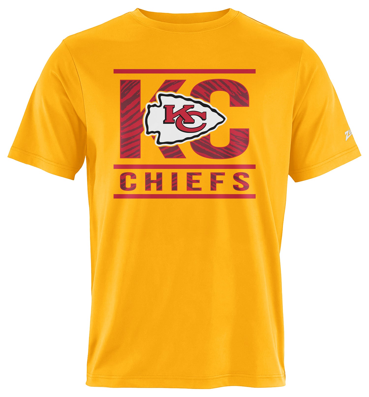 Zubaz NFL Men's Goal Line Alternate Color Short Sleeve T-Shirt, Kansas City Chiefs