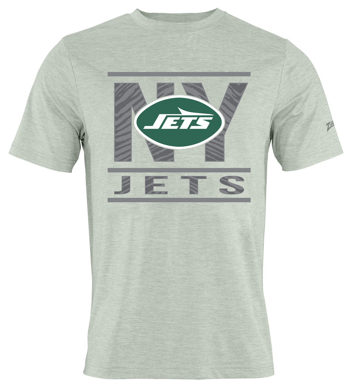 Zubaz NFL Men's Goal Line Heather Gray Short Sleeve T-Shirt, New York Jets - Official NFL Jets Zubaz Apparel (1 of 4)