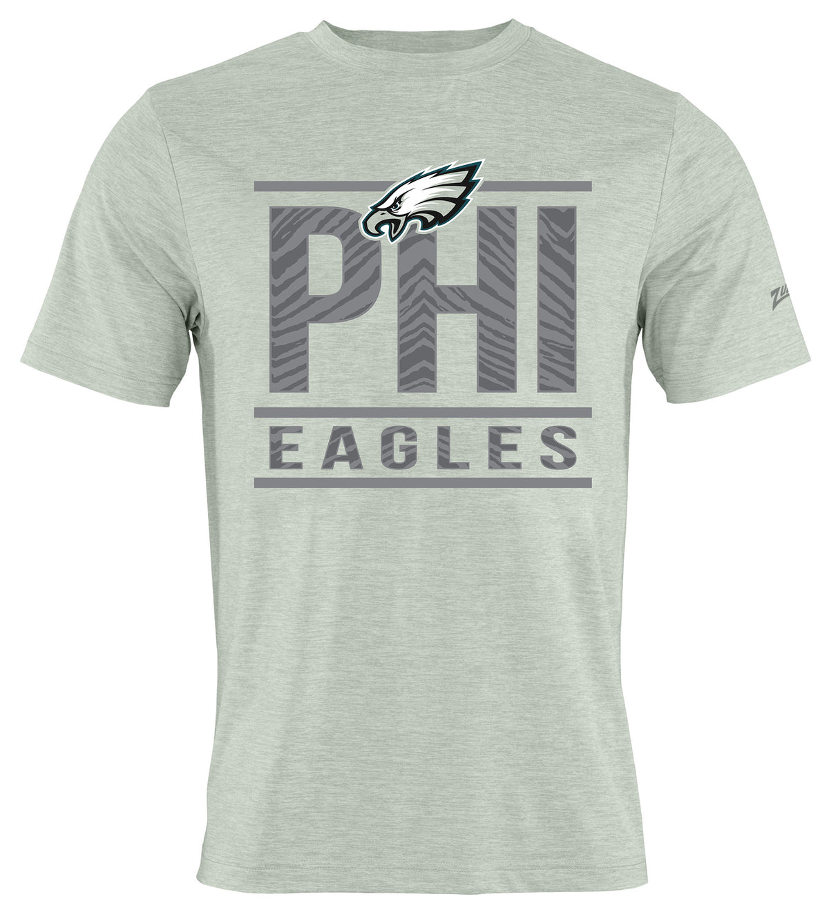 Zubaz NFL Men's Goal Line Heather Gray Short Sleeve T-Shirt, Philadelphia Eagles - Official NFL Eagles Zubaz Apparel (1 of 4)