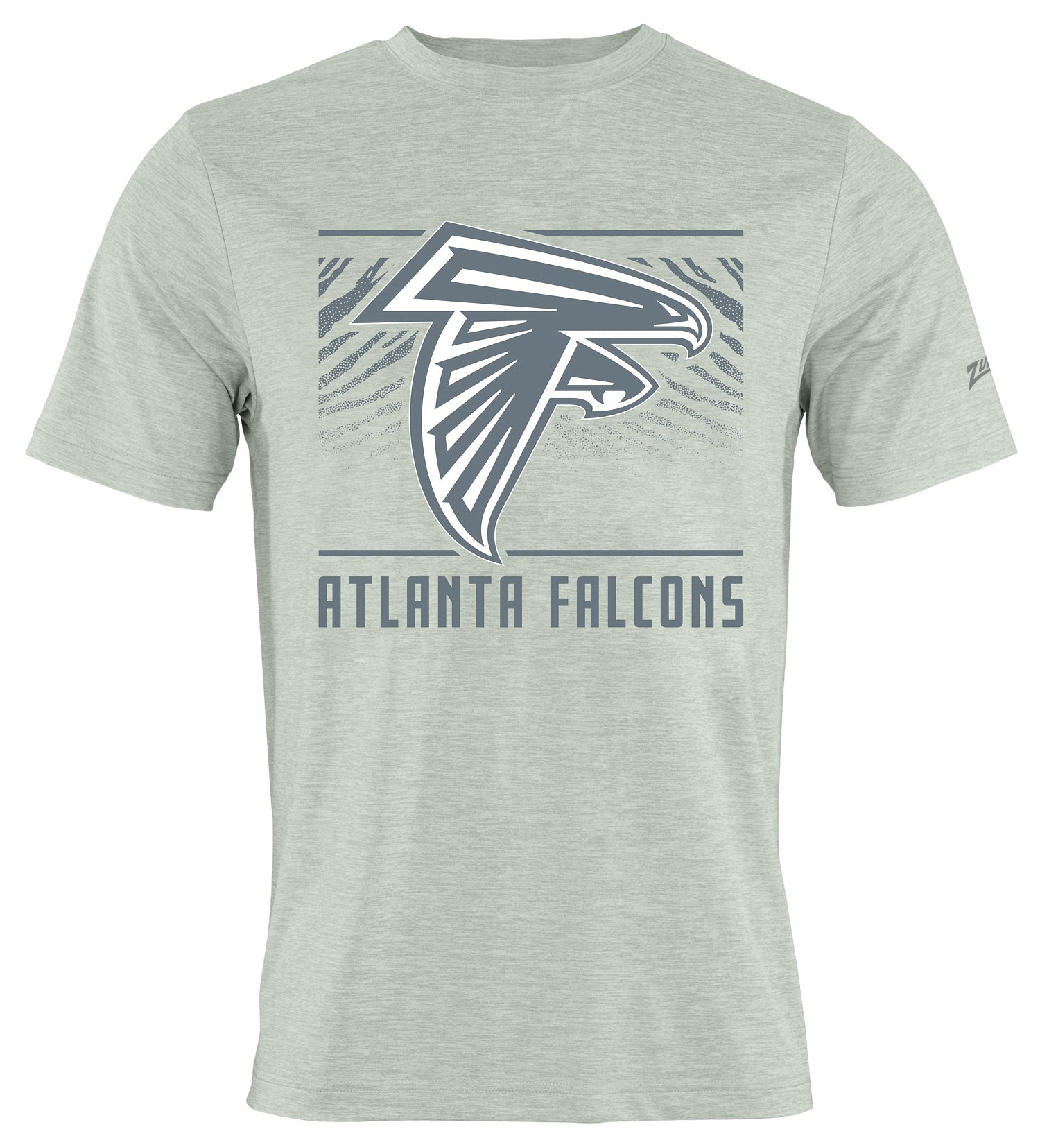 Zubaz NFL Men's Tunnel Heather Gray Short Sleeve T-Shirt, Atlanta Falcons