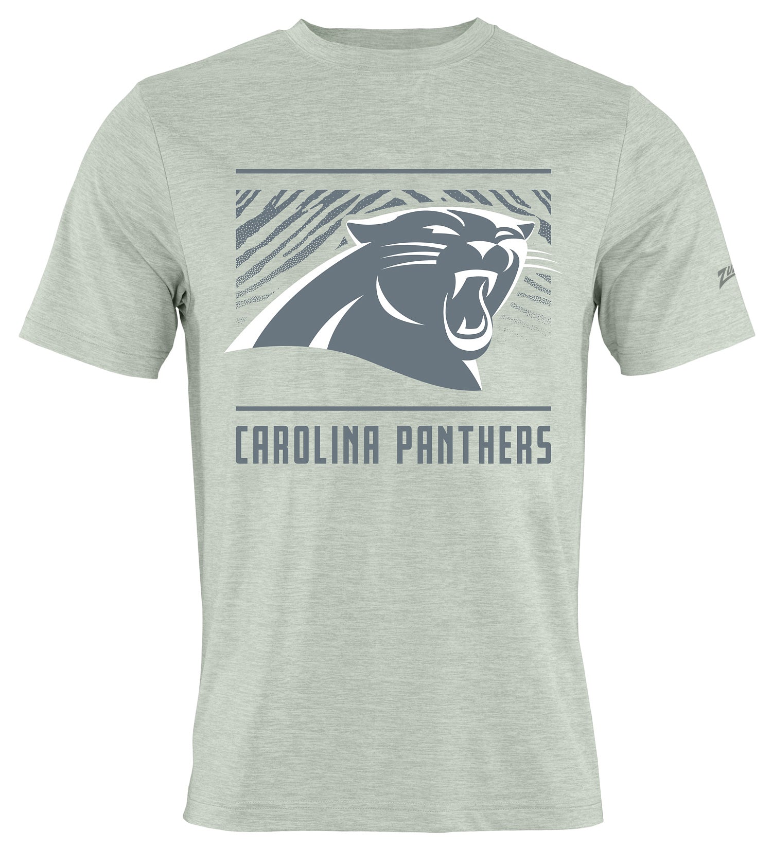 Zubaz NFL Men's Tunnel Heather Gray Short Sleeve T-Shirt, Carolina Panthers - Official NFL Panthers Zubaz Apparel (1 of 4)