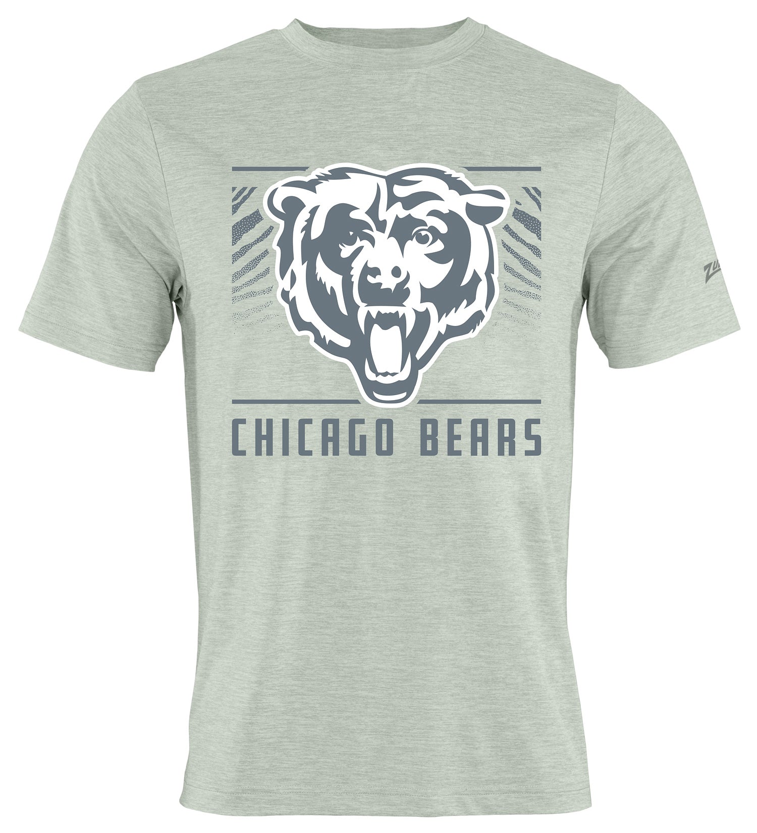 Zubaz NFL Men's Tunnel Heather Gray Short Sleeve T-Shirt, Chicago Bears