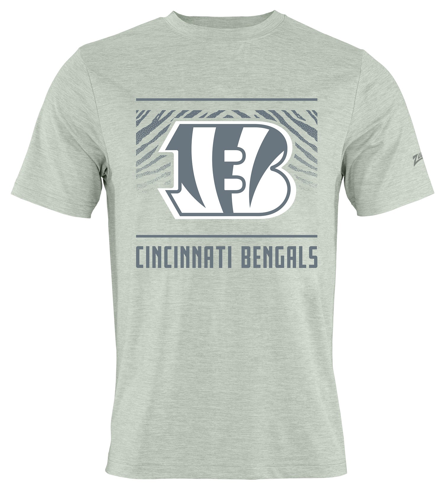 Zubaz NFL Men's Tunnel Heather Gray Short Sleeve T-Shirt, Cincinnati Bengals - Official NFL Bengals Zubaz Apparel (1 of 4)