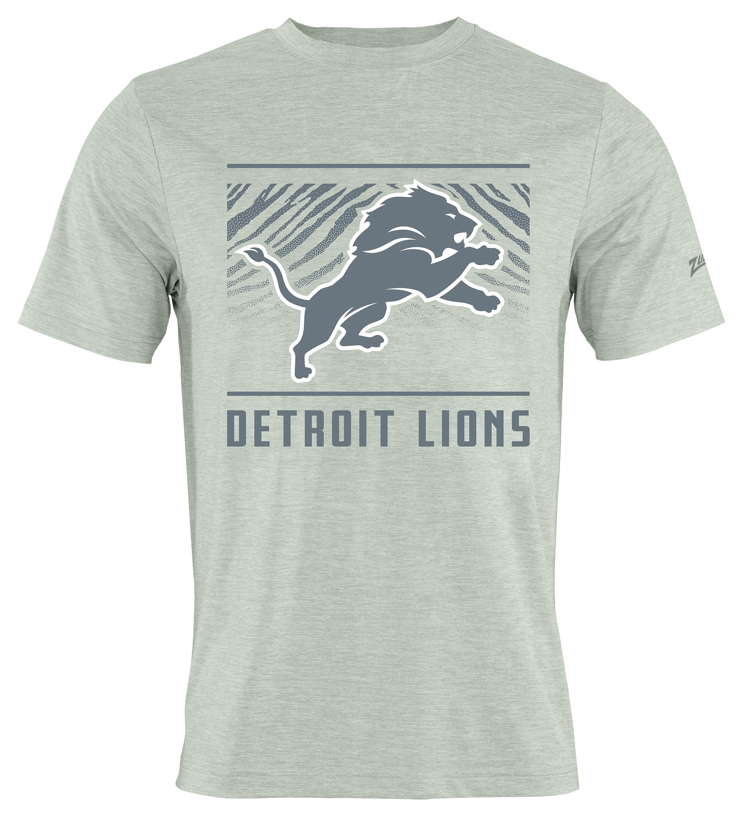 Zubaz NFL Men's Tunnel Heather Gray Short Sleeve T-Shirt, Detroit Lions