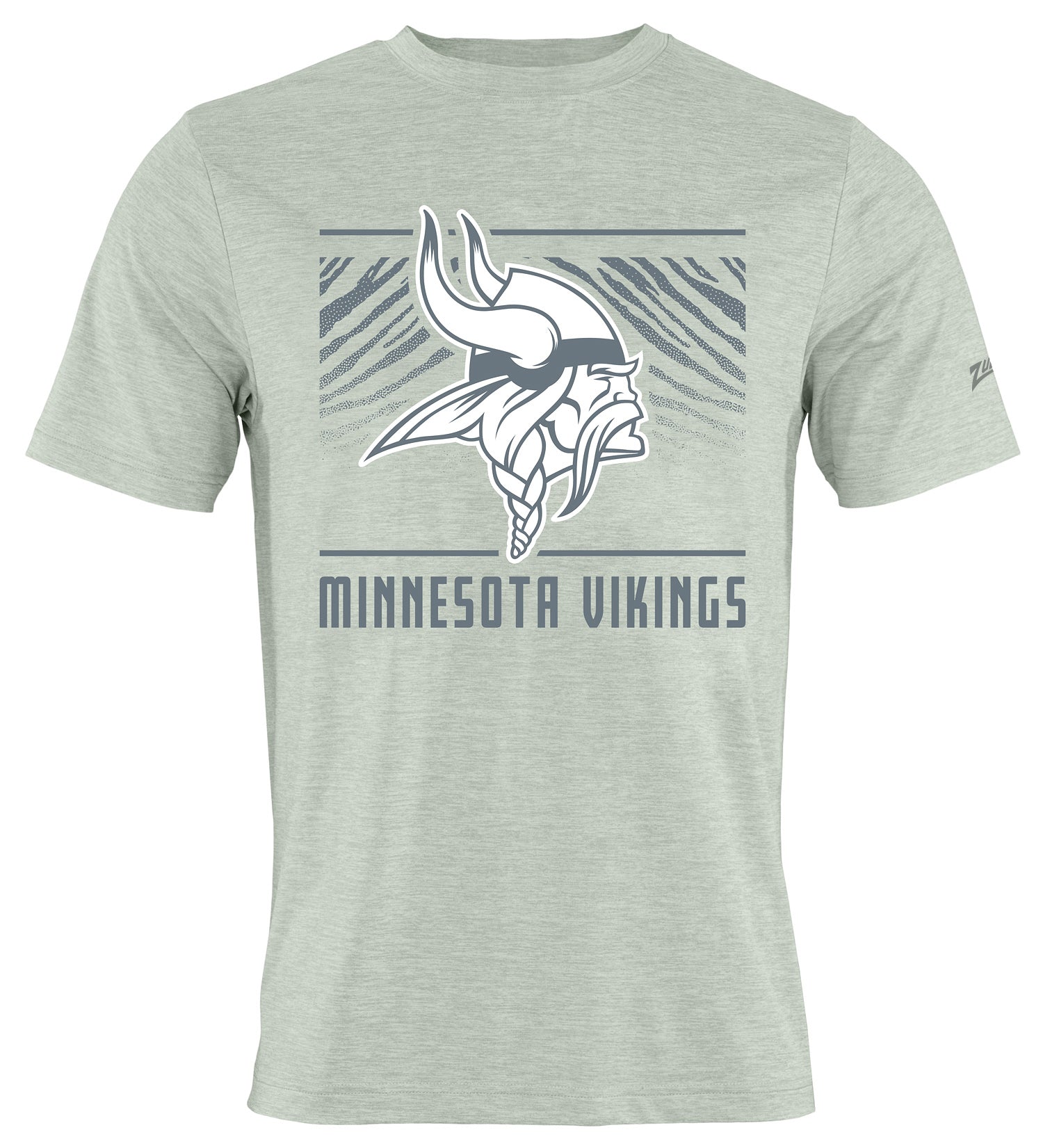 Zubaz NFL Men's Tunnel Heather Gray Short Sleeve T-Shirt, Minnesota Vikings