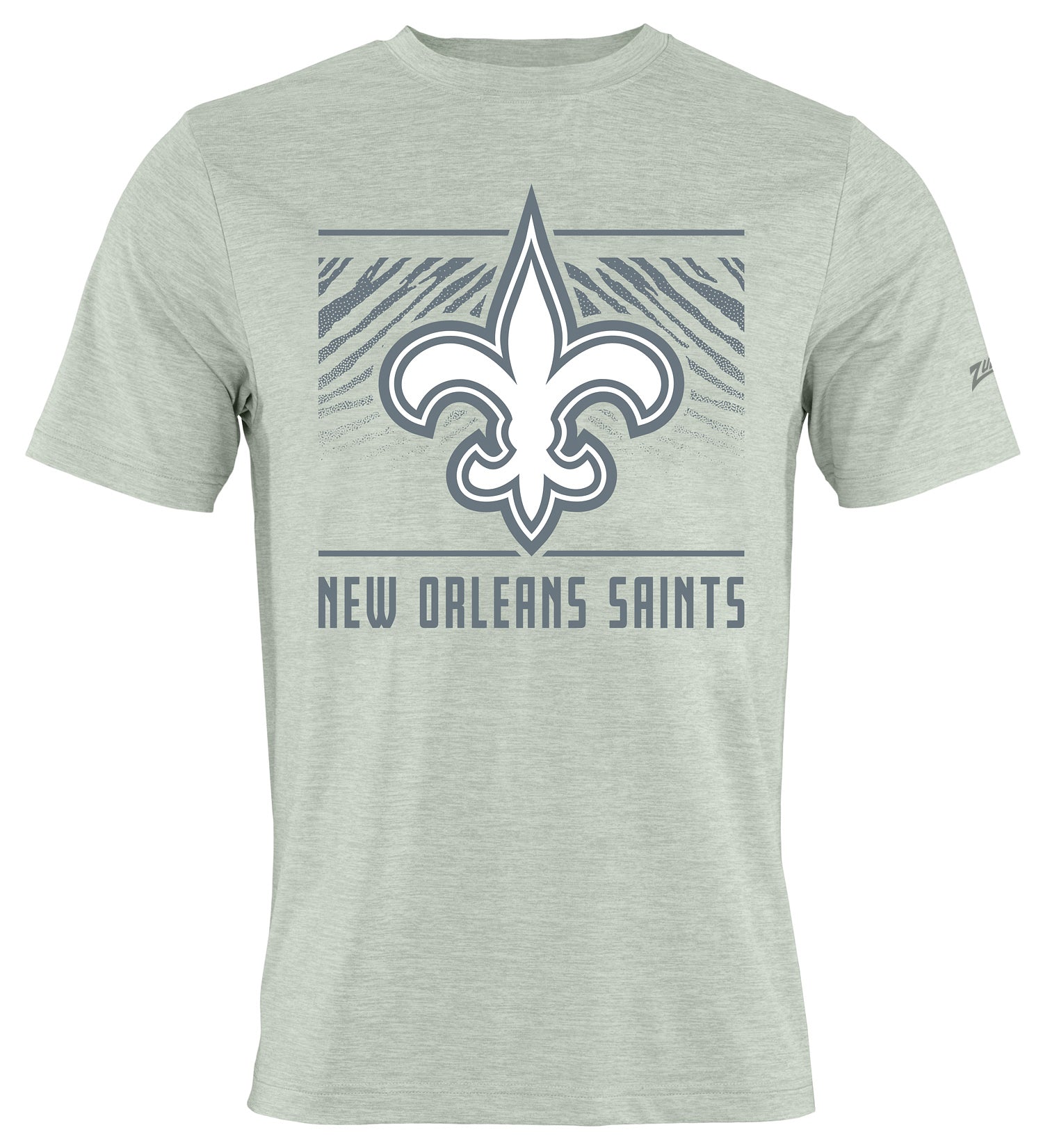Zubaz NFL Men's Tunnel Heather Gray Short Sleeve T-Shirt, New Orleans Saints - Official NFL Saints Zubaz Apparel (1 of 4)