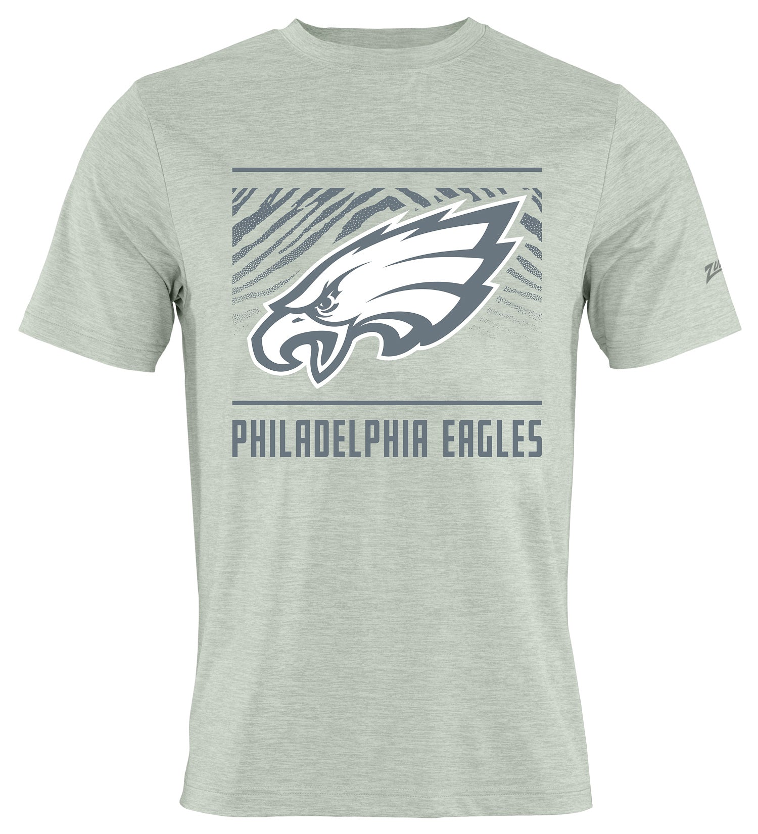 Zubaz NFL Men's Tunnel Heather Gray Short Sleeve T-Shirt, Philadelphia Eagles