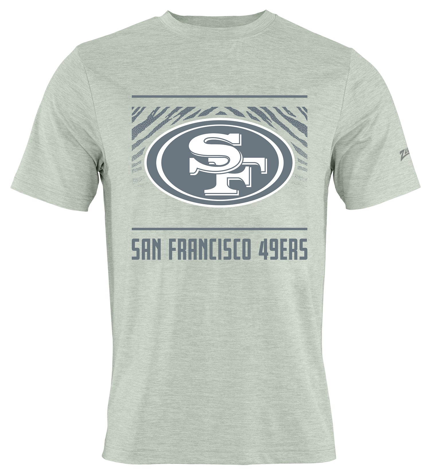 Zubaz NFL Men's Tunnel Heather Gray Short Sleeve T-Shirt, San Francisco 49ers - Official NFL 49ers Zubaz Apparel (1 of 4)