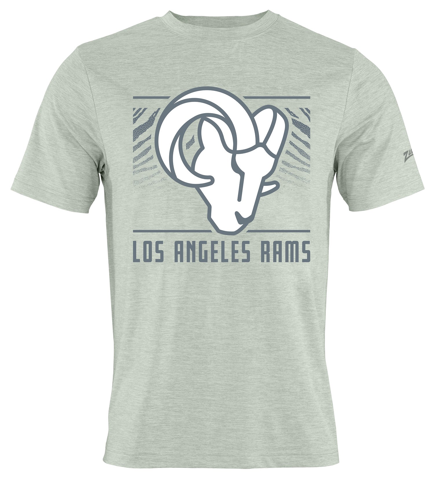 Zubaz NFL Men's Tunnel Heather Gray Short Sleeve T-Shirt, Los Angeles Rams