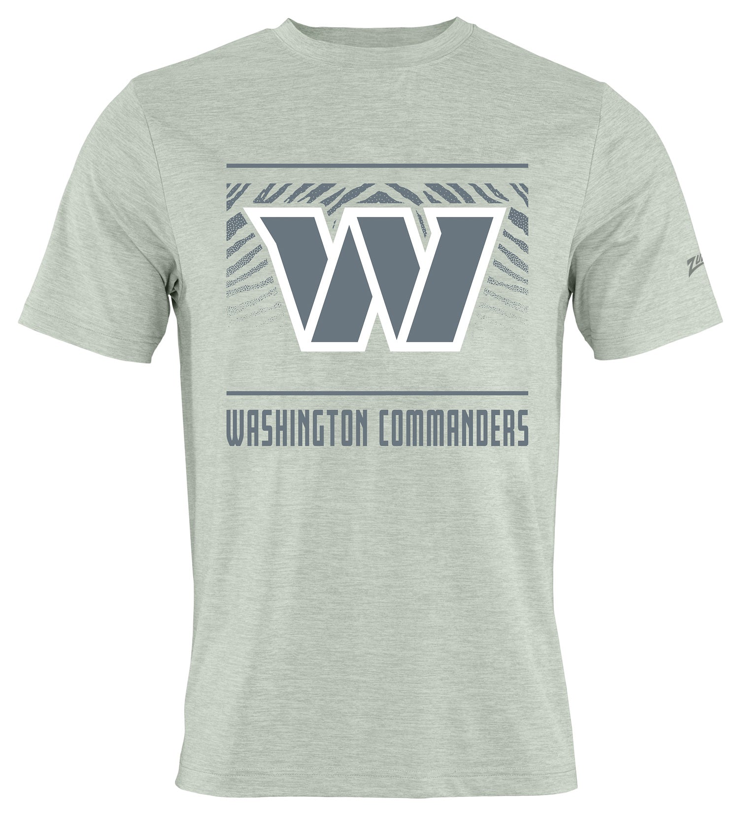 Zubaz NFL Men's Tunnel Heather Gray Short Sleeve T-Shirt, Washington Commanders - Official NFL Commanders Zubaz Apparel (1 of