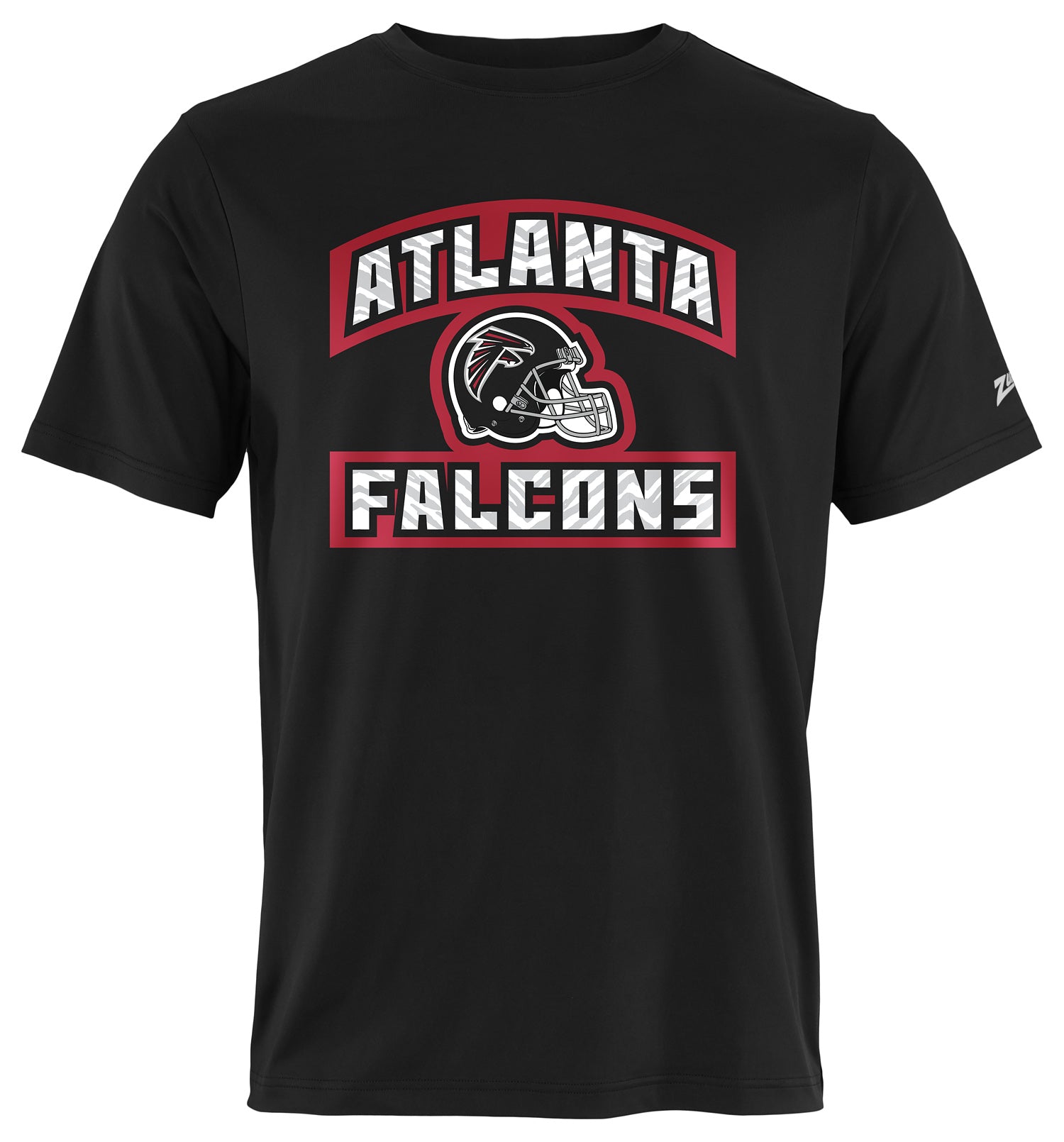 Zubaz NFL Men's Helmet Outline Black Short Sleeve T-Shirt, Atlanta Falcons