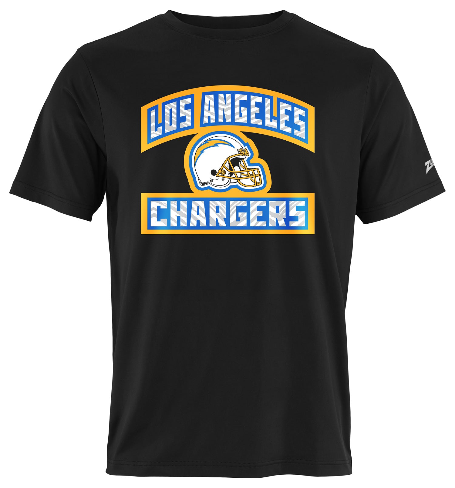 Zubaz NFL Men's Helmet Outline Black Short Sleeve T-Shirt, Los Angeles Chargers
