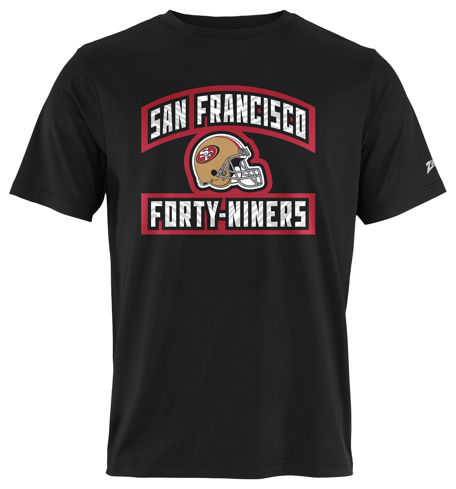 Zubaz NFL Men's Helmet Outline Black Short Sleeve T-Shirt, San Francis