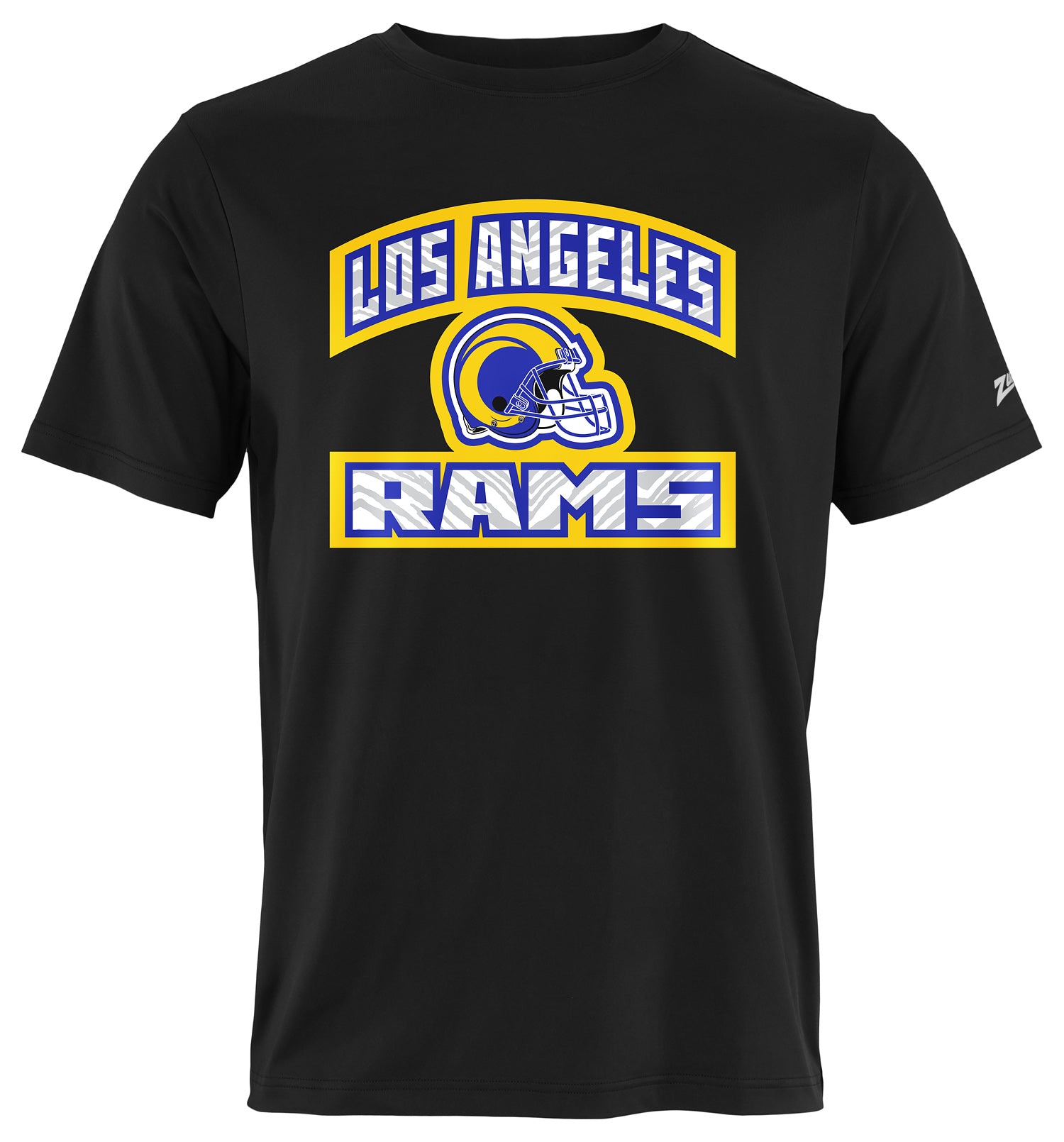 Zubaz NFL Men's Helmet Outline Black Short Sleeve T-Shirt, Los Angeles
