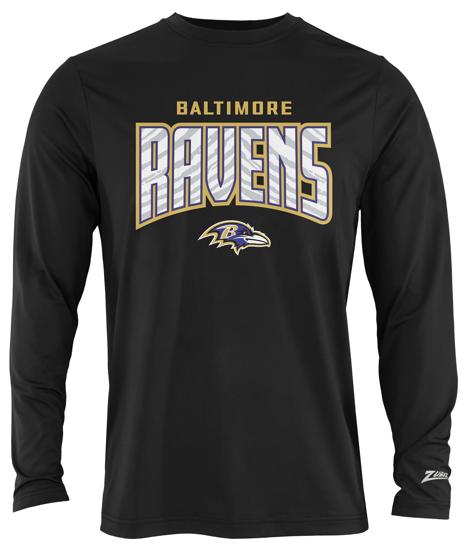 Zubaz NFL Men's Hail Mary Alternate Color Long Sleeve T-Shirt, Baltimore Ravens