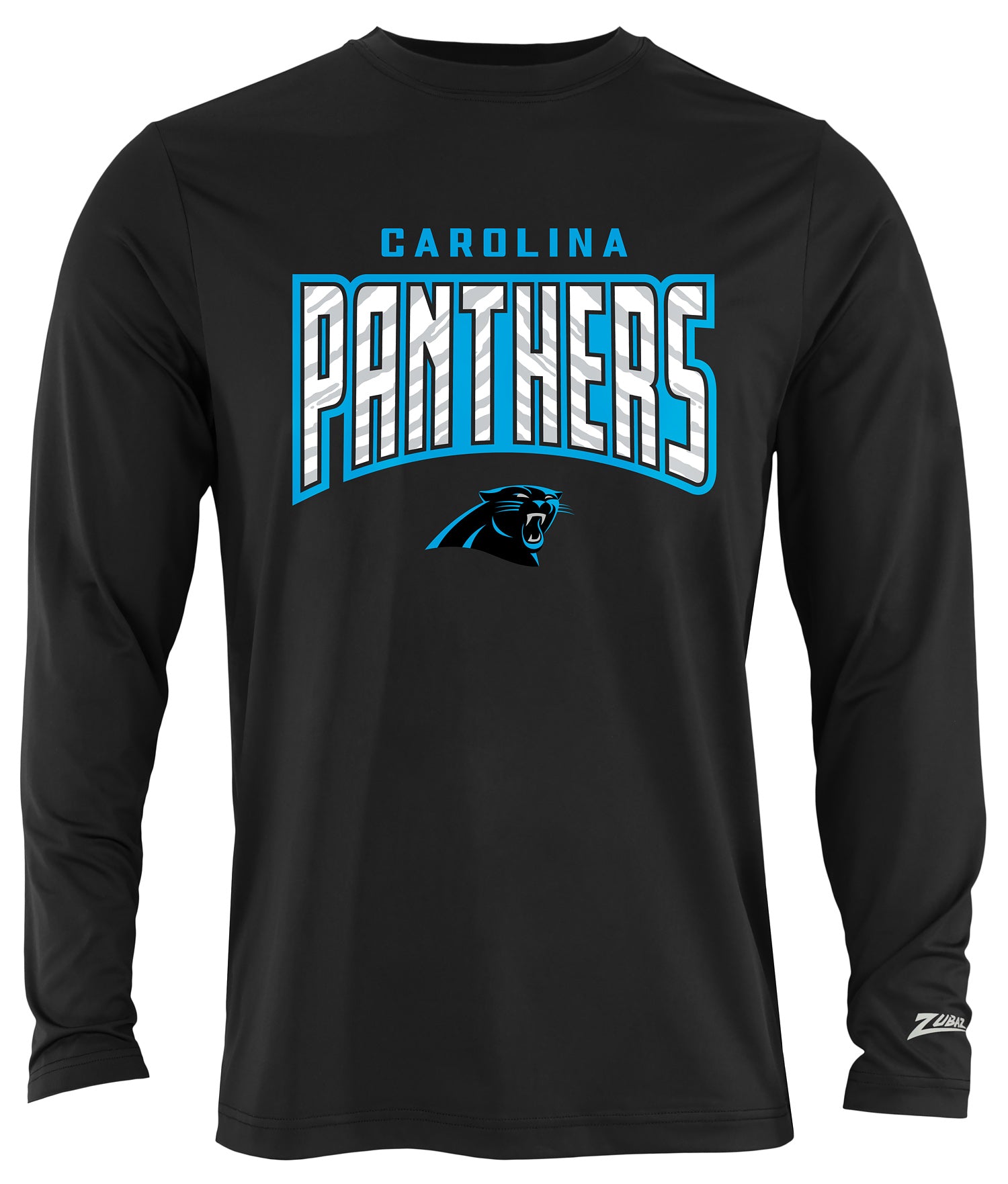 Zubaz NFL Men's Hail Mary Team Color Long Sleeve T-Shirt, Carolina Panthers