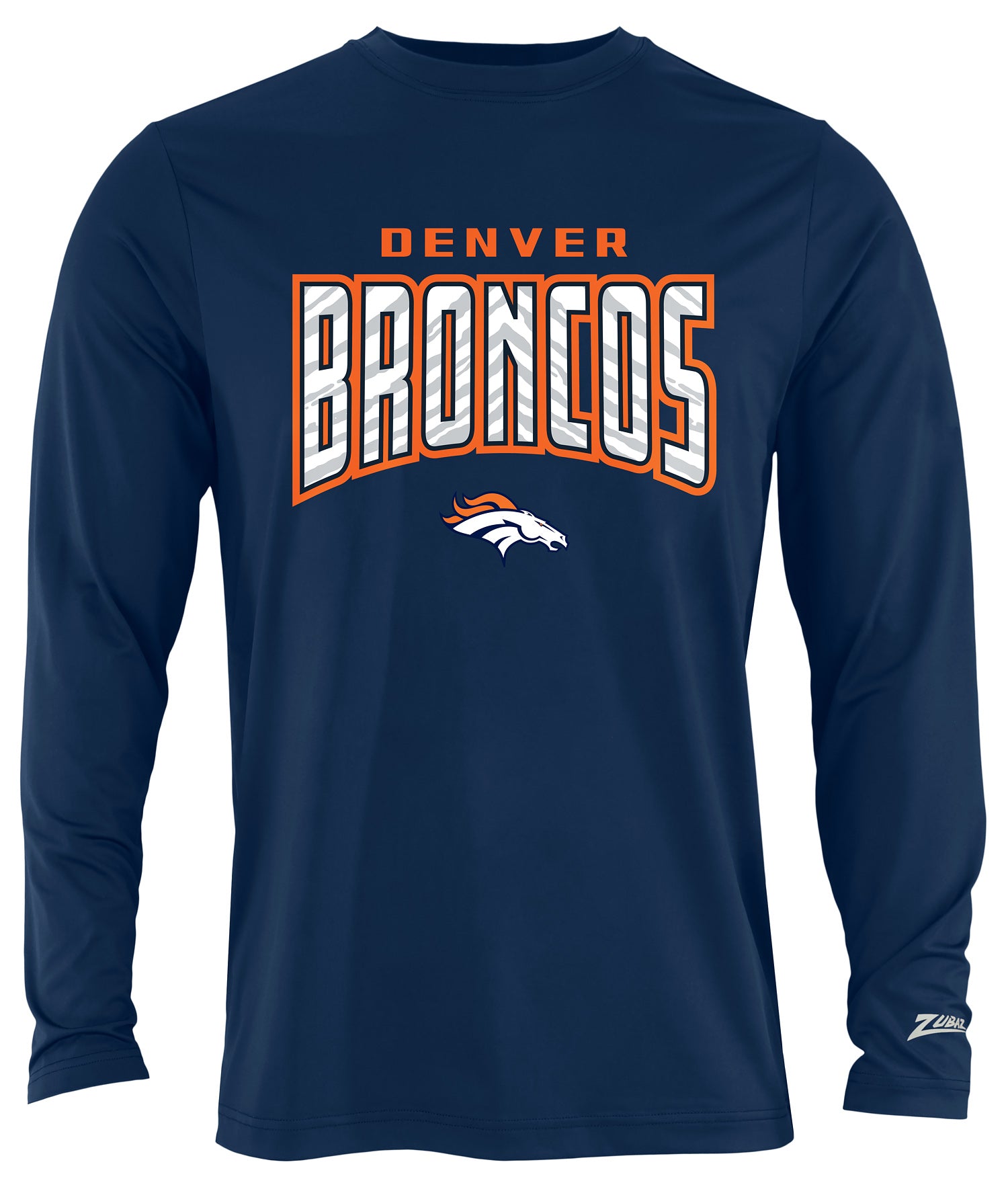 Zubaz NFL Men's Hail Mary Team Color Long Sleeve T-Shirt, Denver Broncos