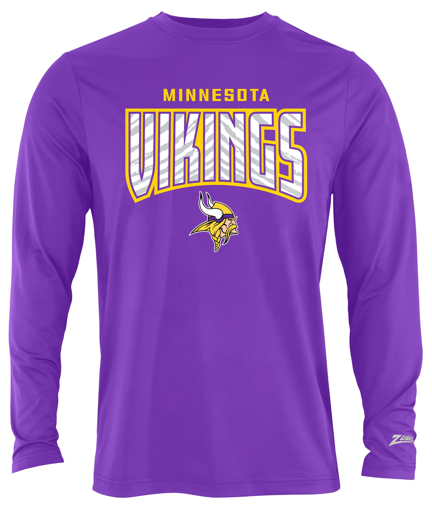 Zubaz NFL Men's Hail Mary Team Color Long Sleeve T-Shirt, Minnesota Vikings