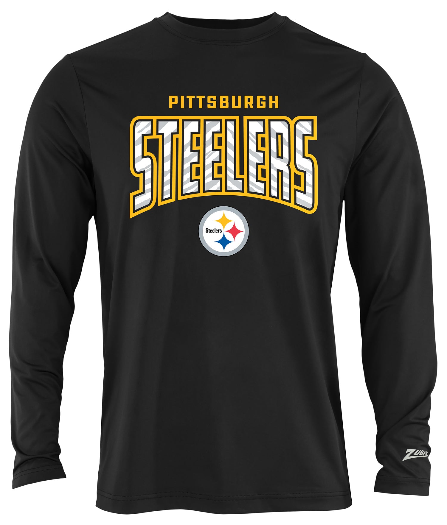 Zubaz NFL Men's Hail Mary Team Color Long Sleeve T-Shirt, Pittsburgh Steelers