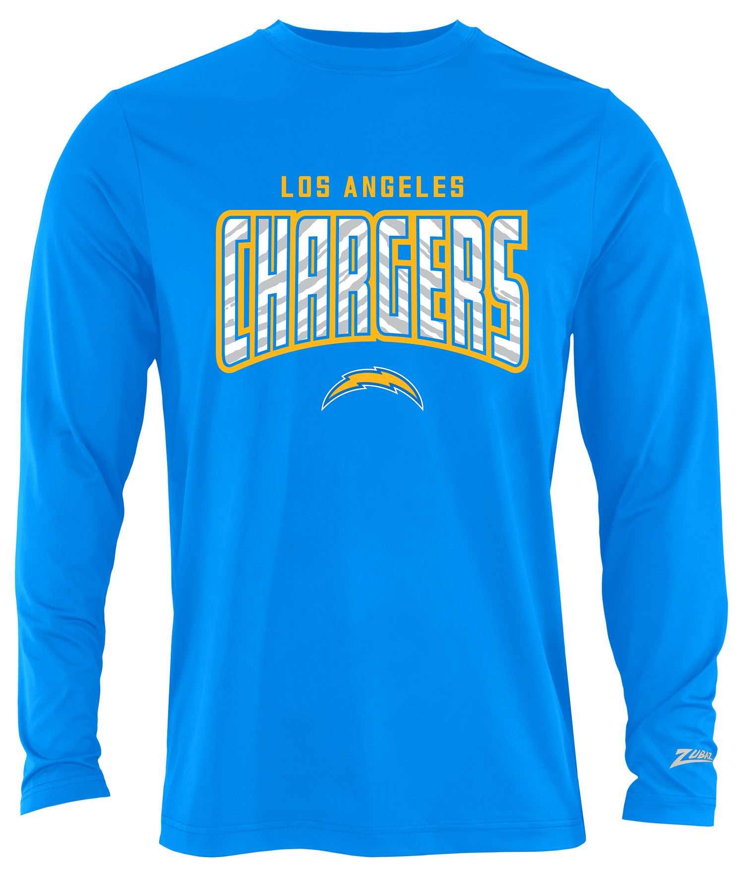 Zubaz NFL Men's Hail Mary Team Color Long Sleeve T-Shirt, Los Angeles Chargers